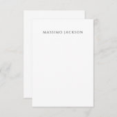 Cartons Réponse Own Name Calligraphy Chic Plain Simple Black White (Devant / Derrière)