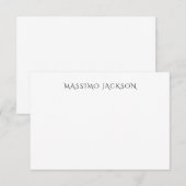 Cartons Réponse Own Name Decorative Chic Plain Simple Black White (Devant / Derrière)
