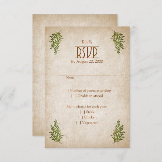 Cartons Réponse Pagan Handfasting Mariage (Devant / Derrière)