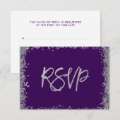 Cartons Réponse Paillettes Faux Argent Violet (Devant / Derrière)