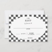 Cartons Réponse Painted Black Checkerboard Pattern Wedding (Devant)