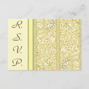 Cartons Réponse Paisley Passion - Jaune (henné) (Mariage)