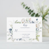 Cartons Réponse Pale Dusty Bleu Sage Vert encadré Floral (Debout devant)