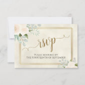 Cartons Réponse Pale Peach ou White Roses Elegant Boho Wedding (Devant)