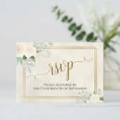 Cartons Réponse Pale Peach ou White Roses Elegant Boho Wedding (Debout devant)