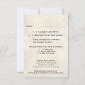 Cartons Réponse Pale Peach ou White Roses Elegant Boho Wedding (Dos)