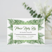 Cartons Réponse Palm Feuille et Eucalyptus Mariage feuillage moder (Debout devant)