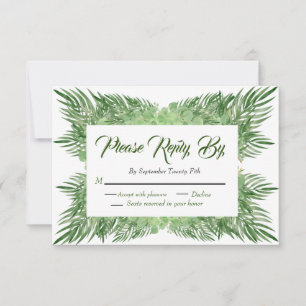 Cartons Réponse Palm Feuille et Eucalyptus Mariage feuillage moder