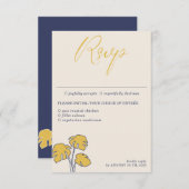 Cartons Réponse Palmier de marine Repas de calligraphie tropicale (Devant / Derrière)