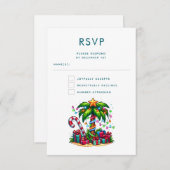 Cartons Réponse Palmier de Noël tropical (Devant / Derrière)