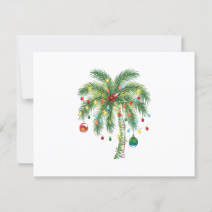 Cartons Réponse Palmier de Noël tropical avec lumières et ornam
