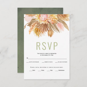 Cartons Réponse Palmier séché feuille pampas herbe sauge vert mari