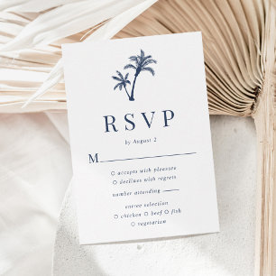 Cartons Réponse Palmier tropical Marine Blue Beach Mariage