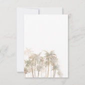 Cartons Réponse Palmiers Côtiers Aquarelle Destination Mariage (Dos)