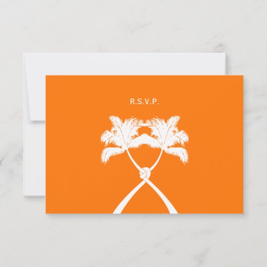 Cartons Réponse Palmiers noués Destination Tropicale Mariage (Dos)