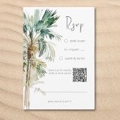 Cartons Réponse Palmiers tropicaux Mariage moderne Code QR