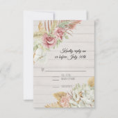 Cartons Réponse Pampas de bois rustique Rose de palmier Foliage de (Devant)