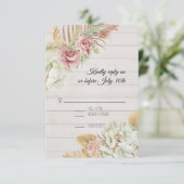 Cartons Réponse Pampas de bois rustique Rose de palmier Foliage de (Debout devant)