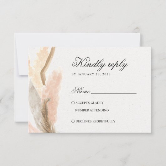 Cartons Réponse Pampas délicate herbe fleurs séchées (Devant)