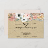 Cartons Réponse Pampas en laiton blanc Floral Pampas Palm Tropical (Devant / Derrière)