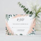 Cartons Réponse Pampas Feuille Foliage Mariage d'aquarelle (Debout devant)