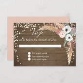 Cartons Réponse Pampas Grass Boho Blush Floral Twinkles lumières R (Devant / Derrière)