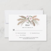 Cartons Réponse Pampas Grass Boho Plumes Terra Cotta Rose Floral (Devant)