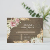 Cartons Réponse Pampas Grass Palm Rose Floral Folio Rustique (Debout devant)
