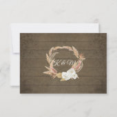 Cartons Réponse Pampas Grass Palm Rose Floral Folio Rustique (Dos)