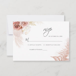 Cartons Réponse Pampas Grass Terracotta Désert Mariage Floral