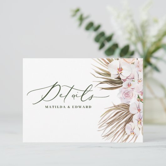 Cartons Réponse Pampas herbe palmier orchidée moderne détails rust (Debout devant)