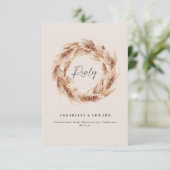 Cartons Réponse Pampas rustique bohème moderne mariage d'herbe RSV (Debout devant)