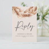 Cartons Réponse Pampas rustique en terre cuite moderne mariage d'h (Debout devant)