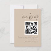 Cartons Réponse Pampas rustique Grasses QR Code Mariage (Dos)