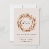 Cartons Réponse Pampas rustique moderne bohème mariage d'herbe (Devant)