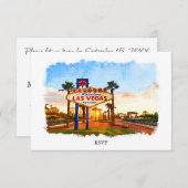 Cartons Réponse Panneau Mariage Watercolor Las Vegas (Devant / Derrière)