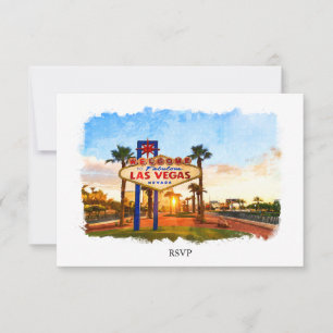 Cartons Réponse Panneau Mariage Watercolor Las Vegas