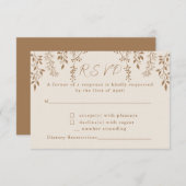 Cartons Réponse Panser les fleurs Feuillage Chaud Romantique Boho  (Devant / Derrière)