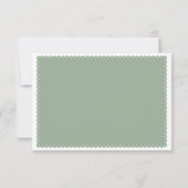 Cartons Réponse Pape vert Sage picado inséparables fleurs mariage (Dos)