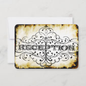 Cartons Réponse Papier Kraft Brown Typographie médiévale Mariage R (Dos)