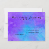 Cartons Réponse Papillon bat mitzvah violet et turquoise peint (Devant)