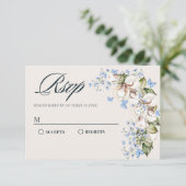 Cartons Réponse Papillon bleu à fleurs  (Debout devant)