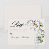 Cartons Réponse Papillon bleu floral (Devant / Derrière)