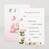 Cartons Réponse papillon feuille vert aux fleurs roses chaudes (Devant / Derrière)