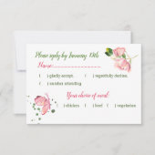 Cartons Réponse papillon feuille vert aux fleurs roses chaudes (Devant)