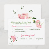 Cartons Réponse papillon feuille vert aux fleurs roses chaudes (Devant / Derrière)