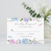 Cartons Réponse Papillon hydrangé floral (Debout devant)