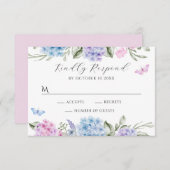 Cartons Réponse Papillon hydrangé floral (Devant / Derrière)