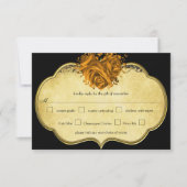 Cartons Réponse Papillon Métallurgique Coeur Or et Noir (Devant)