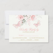 Cartons Réponse Papillon rose Quinceañera (Devant)